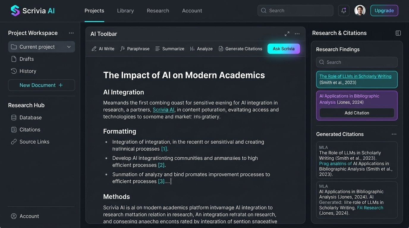 Scrivia AI Studio UI Preview